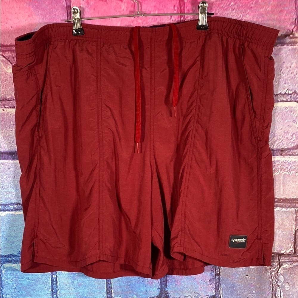 Speedo Red Swim Trunks Men’s Large Mesh Lined Board Shorts Quick Dry Beachwear